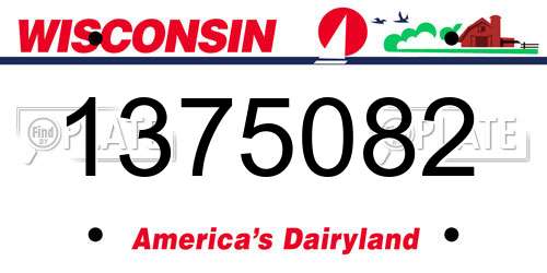 1375082 Wisconsin License Plate