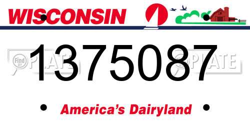 1375087 Wisconsin License Plate
