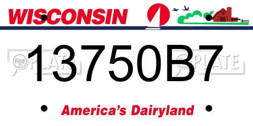 13750B7 Wisconsin License Plate