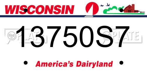 13750S7 Wisconsin License Plate
