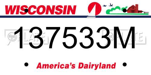 137533M Wisconsin License Plate