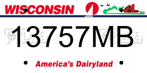 13757MB Wisconsin License Plate
