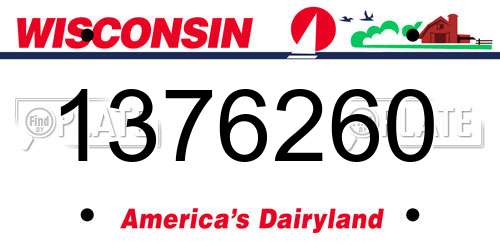 1376260 Wisconsin License Plate
