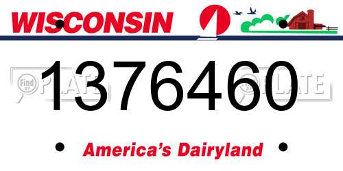 1376460 Wisconsin License Plate