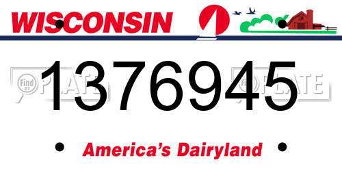 1376945 Wisconsin License Plate