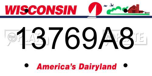 13769A8 Wisconsin License Plate