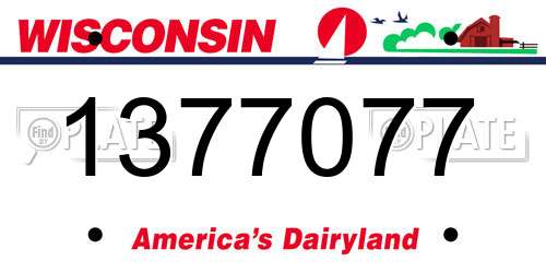 1377077 Wisconsin License Plate