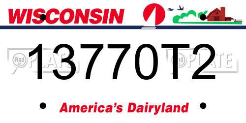 13770T2 Wisconsin License Plate