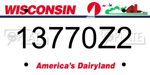 13770Z2 Wisconsin License Plate