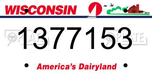 1377153 Wisconsin License Plate