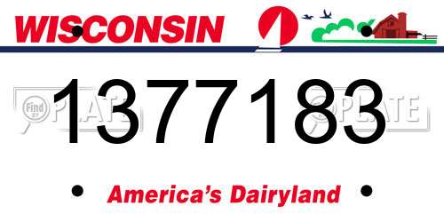 1377183 Wisconsin License Plate