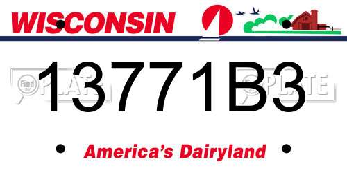 13771B3 Wisconsin License Plate