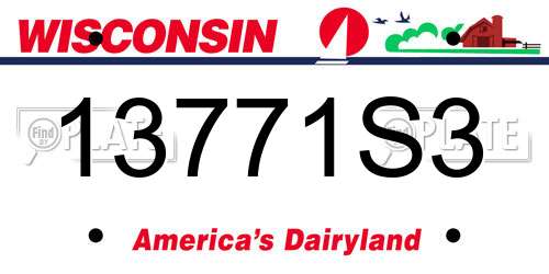 13771S3 Wisconsin License Plate