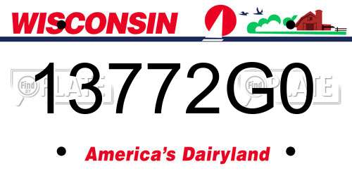13772G0 Wisconsin License Plate