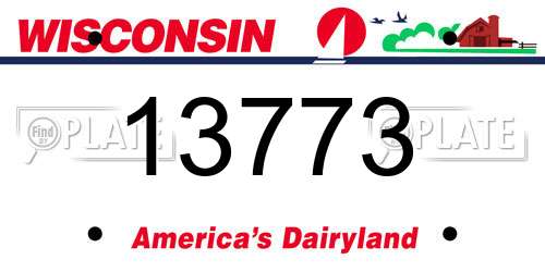 13773 Wisconsin License Plate