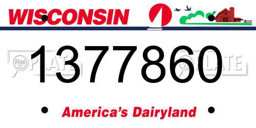 1377860 Wisconsin License Plate