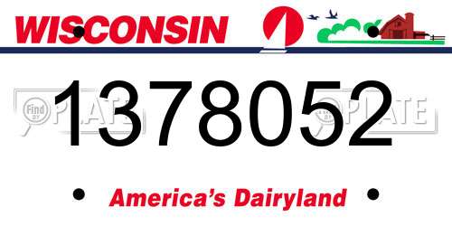 1378052 Wisconsin License Plate
