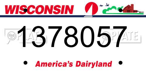 1378057 Wisconsin License Plate