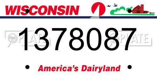 1378087 Wisconsin License Plate