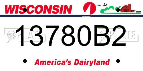 13780B2 Wisconsin License Plate