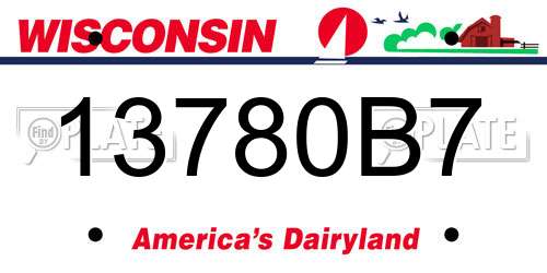 13780B7 Wisconsin License Plate
