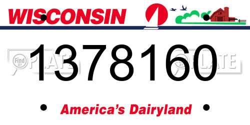 1378160 Wisconsin License Plate