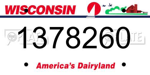 1378260 Wisconsin License Plate