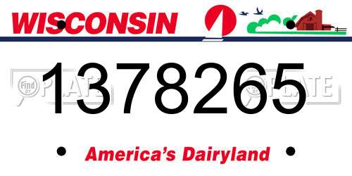 1378265 Wisconsin License Plate