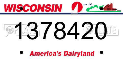 1378420 Wisconsin License Plate