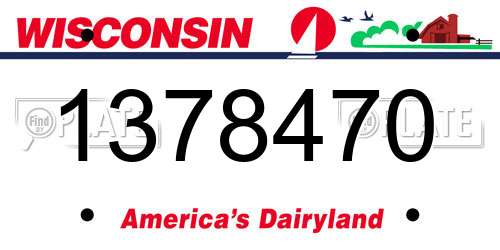 1378470 Wisconsin License Plate
