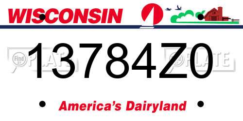 13784Z0 Wisconsin License Plate