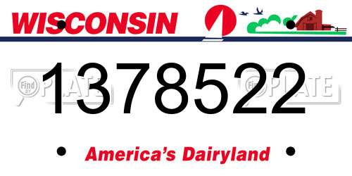 1378522 Wisconsin License Plate