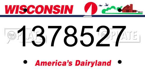 1378527 Wisconsin License Plate