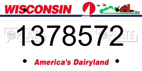 1378572 Wisconsin License Plate