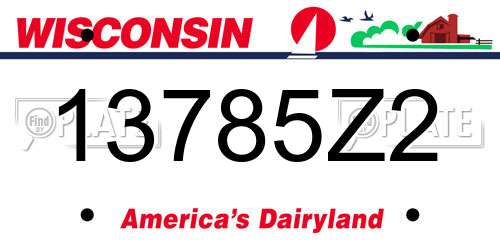 13785Z2 Wisconsin License Plate