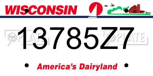 13785Z7 Wisconsin License Plate