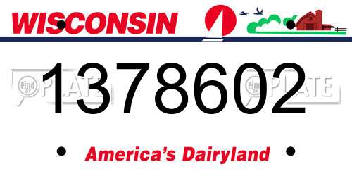 1378602 Wisconsin License Plate