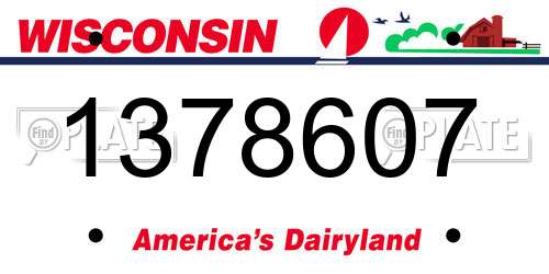 1378607 Wisconsin License Plate