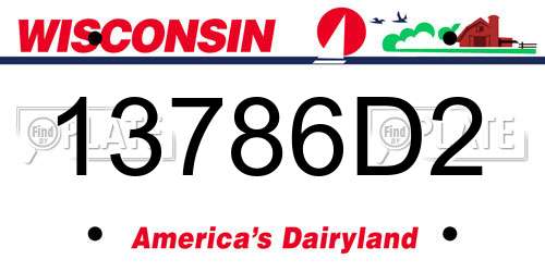 13786D2 Wisconsin License Plate