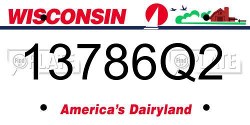 13786Q2 Wisconsin License Plate