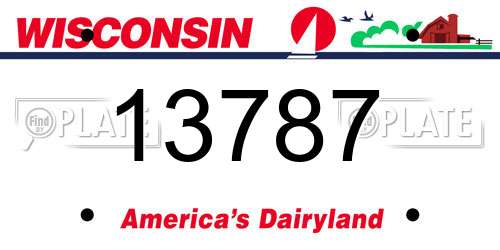 13787 Wisconsin License Plate