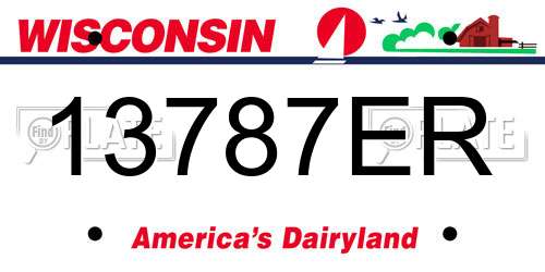 13787ER Wisconsin License Plate