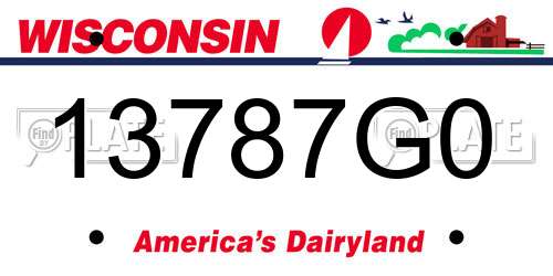 13787G0 Wisconsin License Plate
