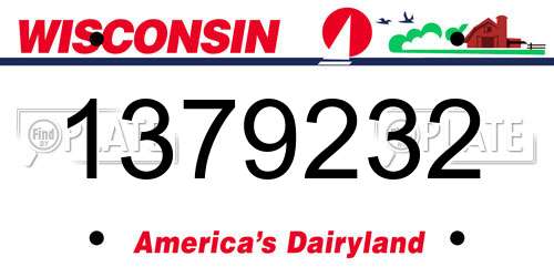 1379232 Wisconsin License Plate