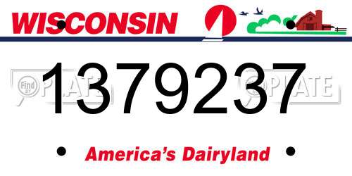 1379237 Wisconsin License Plate