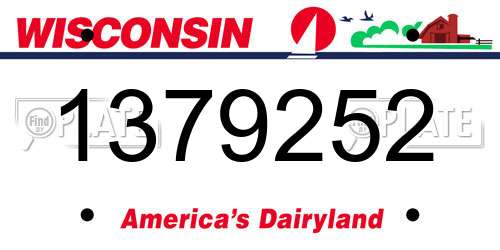 1379252 Wisconsin License Plate