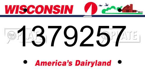 1379257 Wisconsin License Plate