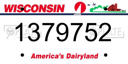 1379752 Wisconsin License Plate
