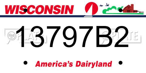 13797B2 Wisconsin License Plate