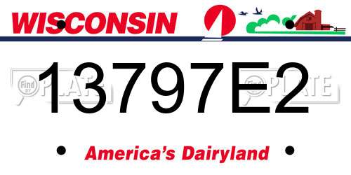 13797E2 Wisconsin License Plate